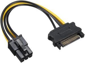 Marsnaska SATA Power Cable 15 Pin To 6 Pin PCI EXPRESS PCI-E Sata Graphics Converter Adapter Video Card Power Cable cord