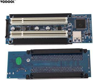 PCI-E Express X1 to Dual PCI Riser Extend Adapter Card with USB3.0 Cable for WIN2000/XP/Vista/Win7/Win8/LINUX