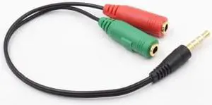 1Pcs 3.5mm Stereo Audio Male to 2 Female Headset Mic Y Splitter Cable Headphone Adapter for PC Laptop Computer