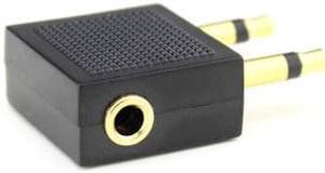 1Pcs Airplane Air Plane 3.5mm Airplane Airline Headphone Stereo Audio Converter Travel Jack Plug Splitter Adapter