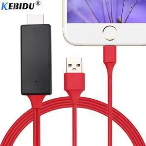 kebidu 1.8M USB 8 Pin to HDMI AV USB to HDMI Adapter Converter Cable for iPhone HDTV TV Digital Charging Adapter Cable