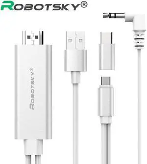 2 In 1 Type C and Micro USB To HDTV TV HDMI Adapter Digital AV Cable For Samsung Xiaomi Android Phone with Audio USB Cable