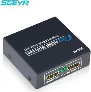 Ultra HD 4K 2 Port HDMI Splitter 1x2 Splitter Signal Distributor Divisor HDMI 1.4 Splitter 1 In 2 Out Support 4Kx2K HDMI Adapter
