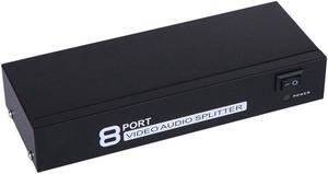 GREATOLINK AV Splitter DVD HDTV RCA Video Splitter Box 1 to 8 out 3RCA Distributor 1 in 4 RCA Audio Video AV Adapter not Switch
