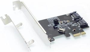 2 Port SATA 6Gbps PCI Express Controller Card RAID 0 RAID1 PCI-e to SATA 3.0 SSD Riser Low Profile Bracket ASM1061