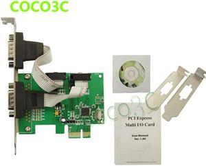MOSCHIP MCS9922 PCIe 2 ports RS232 card PCI-e to DB9 COM port adapter for POS Terminal Serial Networking Monitoring Equipment