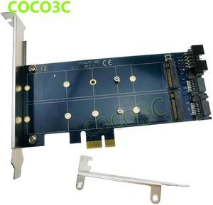Dual NGFF M.2 SSD to Dual SATA 6Gbps adapter 2-ports M.2 wireless wifi blutetooth to USB header card PCI-e power in