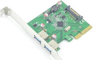 PCI express x4 to 2x USB 3.1 expansion Card PCI-e 3.1 USB Type A Adapter Solid Capacitor Resettable Fuse Chip ASMedia