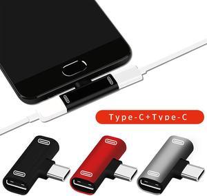 Dobule Type C USB C Earphone Headphone Audio Charging Charger Adapter Splitter Convertor for Xiaomi Huawei Adapter Accessory