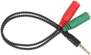 1Pcs Cable Adapter 2 In 1 Splitter 4 Pole 3.5mm Audio Earphone Headset to 2 Femal for PC Jack Headphone Mic Audio Cable 3 pole
