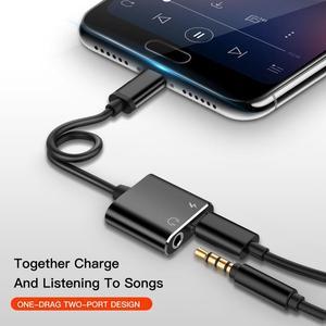 Type C To 3.5 mm Earphone Jack Adapter 2 in 1 USB C Audio Cable Converter Charging Splitter Headphone Adapter For Samsung Xiaomi