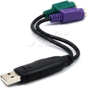 For Keyboard Mouse Scanner USB Male to 6Pin 6 Pin PS2 PS/2 Female Extension Cable Y Splitter Adapter Connector