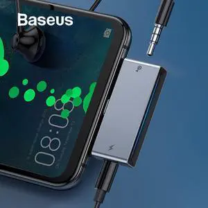 1Pcs Baseus USB Type C to 3.5mm Jack AUX USB Adapter for Samsung S9 PD Fast Charge Splitter for Huawei P20 P30 Pro Switch Connector