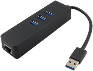 USB 3.0 Hub Gigabit Ethernet Lan RJ45 Network Adapter Hub with 3 Ports USB to RJ45 External Network Cable Splitter for Mac PC
