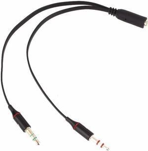 1Pcs Cewaal 3.5mm Microphone Cable Stereo Headphone Mic Audio Cable 2 Male to 1 Female Y Splitter Cable Adapter Plug Jack Cord