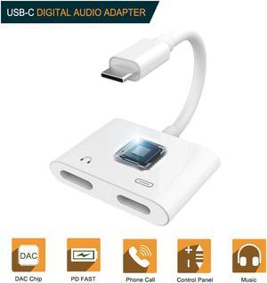 1Pcs 2 in 1 USB C to Dual Type C Digital Audio Splitter Adapter Music Connector For Smartphones Fast Charging Audio Cable Converter