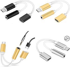 1Pcs 2 In 1 USB Type C Charging Cable Type C Convertor 3.5mm Audio Splitter Converter Adapter +Charge Cable for Letv Le Max 2 X820