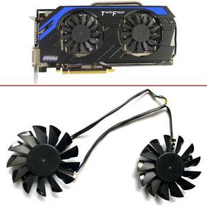 2PCS 75MM PLD08010S12HH PLD08010B12HH 4PIN 12V N660 Ti GPU FAN For MSI N660 Hawk N650 Power Edition R6950 R7970 Cooling Fans