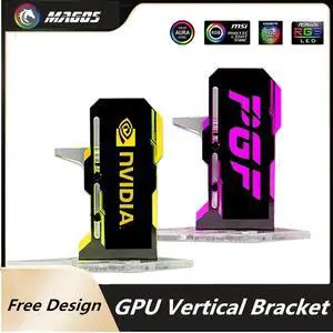 Customized GPU Vertical Bracket, Personalized RGB Illuminated Graphics Card Stand Support Light Pollution,MB 12V SYNC