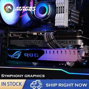 RGB Graphics GPU Support Bracket Aluminum Video Card VGA Holder Stand ROG/MSI/AMD/NVIDIA/AORUS 12V RGB/5V ARGB SYNC Black/Silver