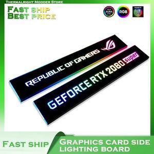 RGB GPU Side Panel Customizable VGA Decoration Graphics Video Card Cover Customize 5V3PIN/12V4PIN AURA Cooler Lighting Board
