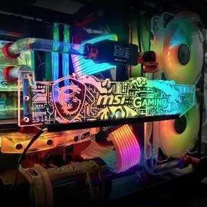 Customize RGB GPU Bracket Horizontal VGA Holder Customizable Video Card Support AURA 12V4PIN Custom MOD Water Cooler 5V3Pin