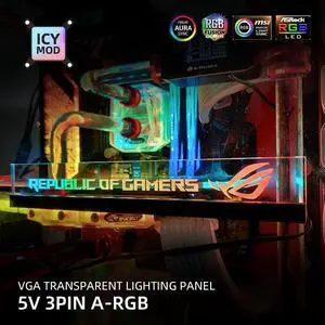 Transperant A-RGB GPU Side Panel Customizable RGB VGA Side Cover Acrylic Customize Lighting Board PC MOD Custom 5V3PIN/12V4PIN