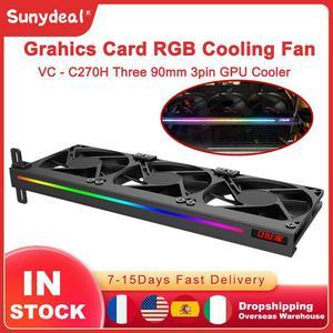 Universal GPU Cooler ARGB Sync Lighting 3pin Graphics Video Card Silent Cooling Fan RGB Gamer Cabinet PC Case Chassis Radiator