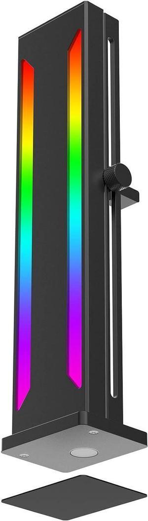 RGB GPU Support Bracket, Magnetic Base Graphics Card GPU Brace Support, Slidable 5V 3 Pin GPU Stand Colorful Video Card Holder Bracket (Black)