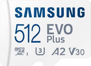 Samsung 512GB EVO Plus UHS-I microSDXC 130MB/s Memory Card with SD Adapter