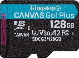 Kingston 128GB microSDXC Canvas Go Plus 170MB/s Read UHS-I, C10, U3, V30, A2 Memory Card  (SDCG3/128GB)