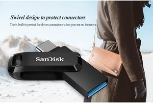 SanDisk Ultra Dual Drive Go USB 3.1 Type C 256GB 150MB/s USB Flash Disk Memory Stick USB Type A Pendrive For Phone/Tablets/PC