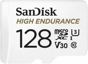 SanDisk 128GB 128G High Endurance microSD MicroSDXC  C10 U3 V30 100MB/s Flash Memory Cards with Full HD 4k for dash cam, home monitoring or security system