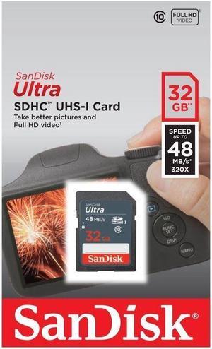 SanDisk 32GB SD Ultra 48MB/s 16G SDHC C10 320X UHS-I memory flash card for camera