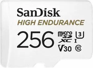 SanDisk 256GB 256G High Endurance microSD MicroSDXC  C10 U3 V30 100MB/s Flash Memory Cards with Full HD 4k for dash cam, home monitoring or security system
