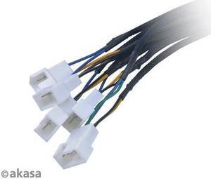 New Akasa FLEXA FP5S 4 pin PWM fans Fan Splitter Cable SATA power for 5 PWM Fans Supports 5 PWM fans from a single motherboard PWM header