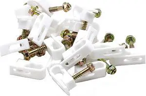 RG6 Flex Dual Coaxial Cable Clips White, Pack of 100