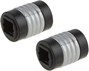 Optical Toslink Female to Female Extension Cable Coupler Adapter, Black (2 Pack)