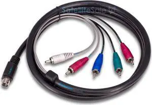 SatelliteSale Audio Video 10 Pin Component DirecTV Replacement Cable Universal Wire PVC Black Cord 6 feet