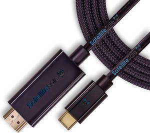 SatelliteSale Digital USB Type C to HDMI Universal Cable Adapter 4K/30Hz Nylon Wire Universal Wire 2160p Black Cord 3 feet