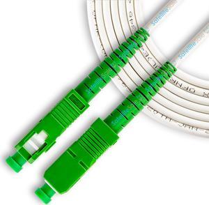 SatelliteSale Digital SCP/AC Fiber Optic OFNR Patch Cable Simplex SC-Standard Connector 2.9mm O.D. White Cord 6 feet