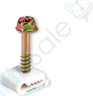 SatelliteSale Single Ground Screw White Clips for Single Antenna Ground Wire Cable Management 100 Pcs