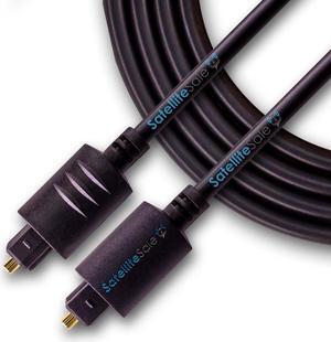 SatelliteSale Digital Toslink SPDIF Audio Optical Fiber Cable Universal Wire PVC Black Cord 10 feet