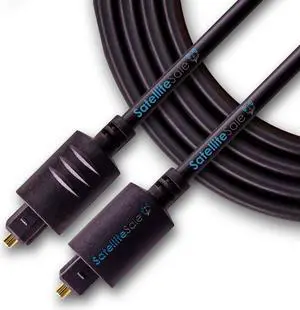 SatelliteSale Digital Toslink SPDIF Audio Optical Fiber Cable Universal Wire PVC Black Cord 15 feet