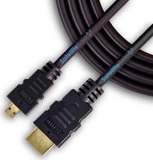 SatelliteSale Digital 1.4 Micro HDMI to HDMI Cable Universal Wire 4K/30Hz 10.2Gbps PVC 2160p Black Cord 15 feet