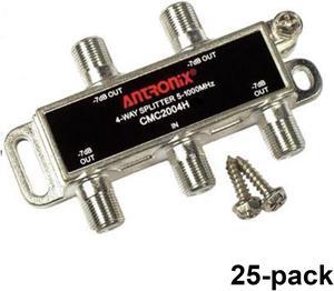 Box of 25 Antronix CMC2004H High Performance 4-Way Coax Cable Splitter 5-1002M