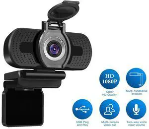 Wadermoon Webcam for PC, 1080P Full HD Web Camera with Microphone for Desktop Mac Smart TV with USB Plug Compatible for Win10/8/8.1/7/XP Mac IOS Linux for Skype, Streaming, Teleconference, Video Chat Wadermoon Webcam for PC, 1080P Full HD Web Camera with Microphone for Desktop Mac Smart TV with USB Plug Compatible for Win10/8/8.1/7/XP Mac IOS Linux for Skype, Streaming, Teleconference, Video Chat