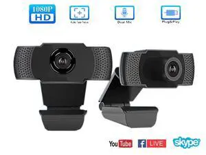 Wadermoon Webcam with Microphone 1080P HD Windows Linux PC Desktop Computer Web Cam with Adjustable Clip USB 2.0mega High Definition Webcam for Skype, Video Chat, Recording, Conferencing Wadermoon Webcam with Microphone 1080P HD Windows Linux PC Desktop Computer Web Cam with Adjustable Clip USB 2.0mega High Definition Webcam for Skype, Video Chat, Recording, Conferencing