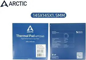 Arctic Cooling Thermal Pad APT2560 High Thermal Conductivity Insulating Silicone Paste Pads 6.0 W/mK High Performance Gap Filler-Blue 145×145×1.5mm