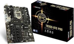 Biostar TB360-BTC PRO 12 GPU Crypto Mining Motherboard ATX 32G 12 X Pci-E 3.0 Usb 3.1 Intel Btc Mine Board